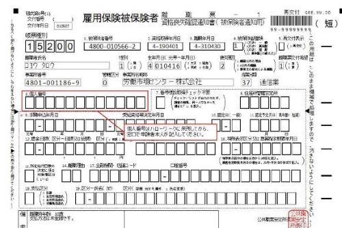 雇用保険被保険者離職票１